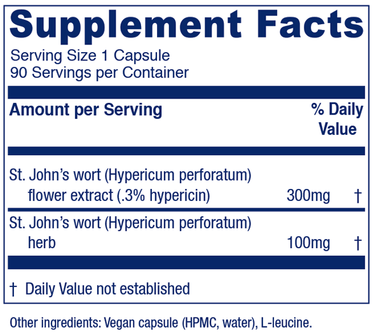 St. John's Wort 90 Capsules Vitanica Supplement - Conners Clinic